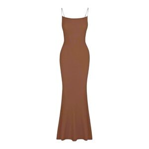 REORIA Brown Women's Basic Sexy Ribbed Bodycon Maxi Dresses Size: L NWOT